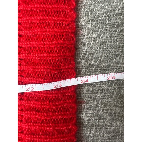 Misslook Womens Red V-Neck Knit Sweater Acrylic Long Sleeve Pullover Size M - Picture 8 of 8